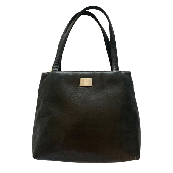 Perlina Handbag Black Butter Soft Leather Top Handle Satchel Bag Classic - Picture 1 of 16